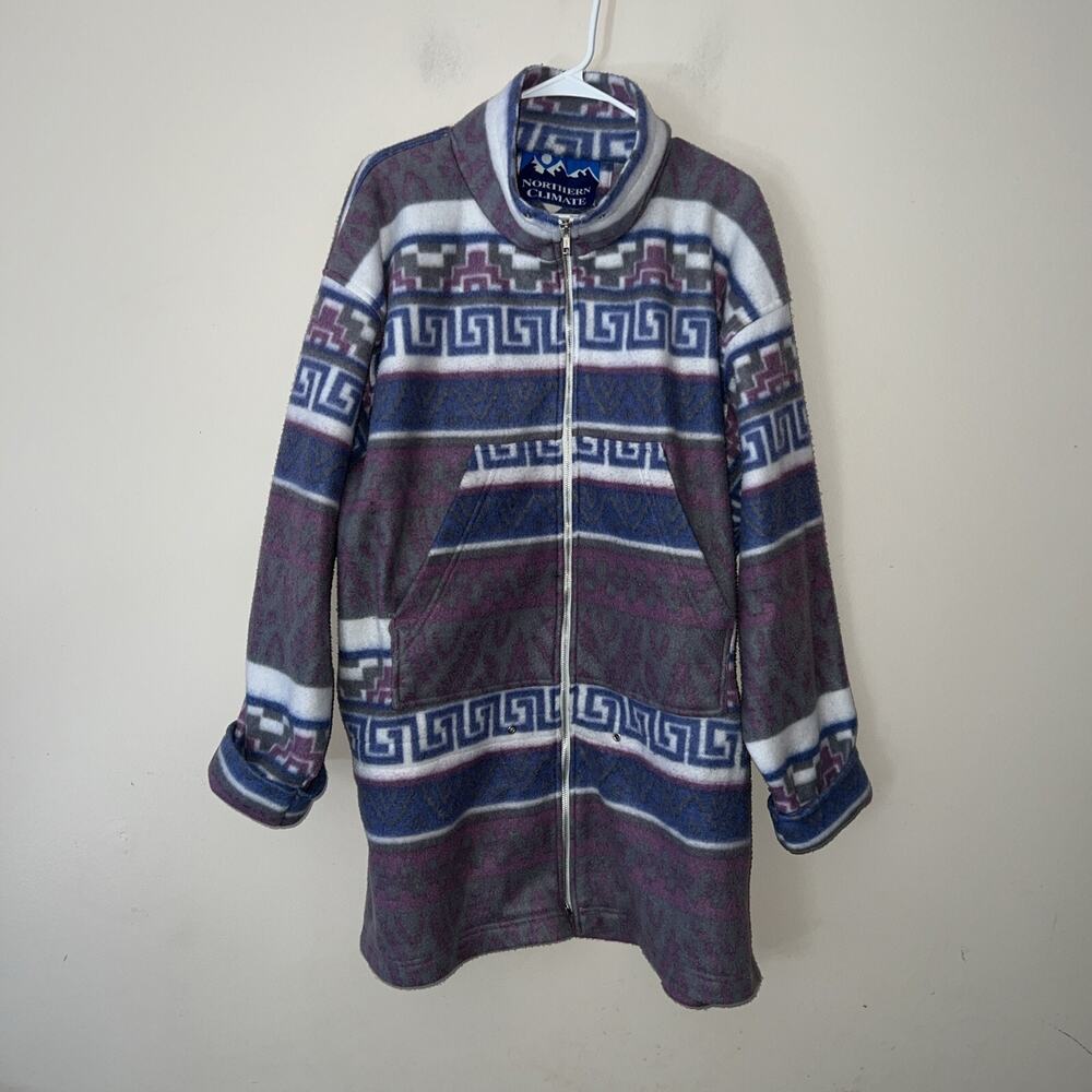 Vintage Northern Climate Women’s Blue Purple Fleece Jacket No tag 2x 3x